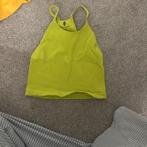 Chartreuse Ribbed Tank Top Free People